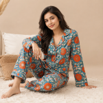 Floral Printed Women Cotton Pj set, Handmade Cotton Summer Comfart Pajama Set For Women's