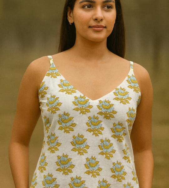 Hand block floral printed women top, Indian cotton summer top, Handmade women beautiful top, Summer block printed top, Gift for her