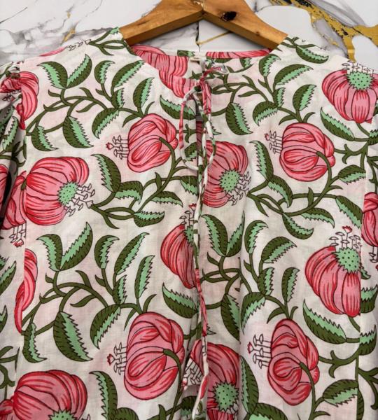 Hand Block Printed Cotton Maxi Dress: Indian Handmade Summer Dress