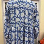 Hand Block Printed Cotton Maxi Dress – Blue Floral Long Dress with Pockets, Button Down Tiered Dress, Boho Summer Dress