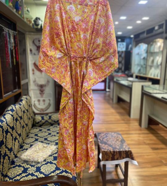 New Floral Print Kaftan, Indian Soft Cotton Caftan, Maxi Dress, Beach Cover Up, Bridesmaid Gift, Kaftan For Women's, Nightwear Dress