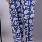 Floral Print Cotton Pajama Set: Indian Bohemian Sleepwear