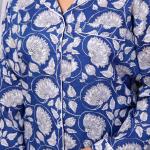 Floral Print Cotton Pajama Set: Indian Bohemian Sleepwear
