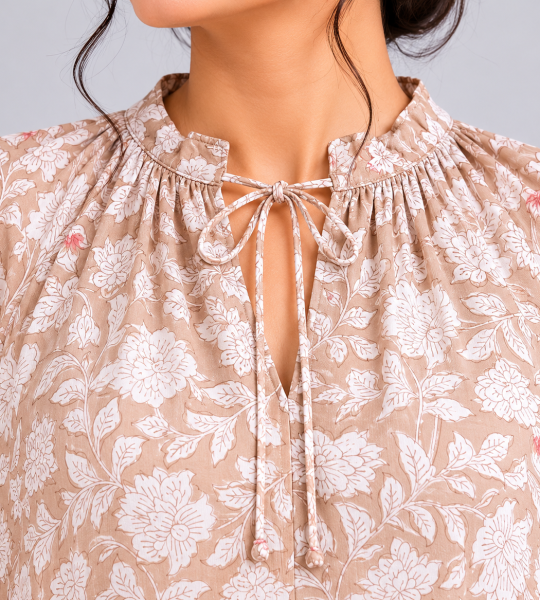 Hand Block Printed Cotton Summer Top Dress, Indian Printed Women's Top, Beautiful Summer Wear