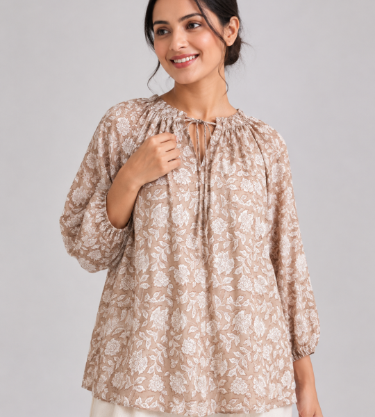 Hand Block Printed Cotton Summer Top Dress, Indian Printed Women's Top, Beautiful Summer Wear