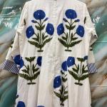 Hand Block Floral Printed Women Cotton Dress, Indian Handmade Cotton Long Dress