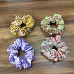 Peck Of 10 Pieces, Repurposed/Upcycled/Vintage Fabric Hair Scrunchies, Ponytail Holder, Print Band, Accessories, Sustainable Fabrics