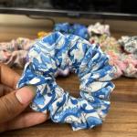 Peck Of 10 Pieces, Repurposed/Upcycled/Vintage Fabric Hair Scrunchies, Ponytail Holder, Print Band, Accessories, Sustainable Fabrics