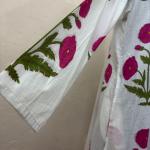 Handmade Cotton Pink Floral Printed Women Dress, Indian Block Printed Dress, Cotton Summer Dress, Beautiful Cotton Dress, Gift For Her