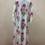 Handmade Cotton Pink Floral Printed Women Dress, Indian Block Printed Dress, Cotton Summer Dress, Beautiful Cotton Dress, Gift For Her