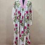Handmade Cotton Pink Floral Printed Women Dress, Indian Block Printed Dress, Cotton Summer Dress, Beautiful Cotton Dress, Gift For Her
