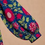 Floral Print Short Women's Maxi Dress, Handmade Summer Dress