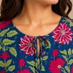 Floral Print Short Women's Maxi Dress, Handmade Summer Dress