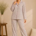 Floral Printed Women Cotton Pj set, Handmade Cotton Summer Comfart Pajama Set