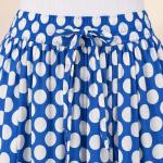Royal Blue Polka Dot Maxi Skirt for Women | Tiered Flared Long Skirt | Casual Summer & Vacation Wear