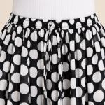 Black & White Polka Dot Maxi Skirt for Women | Tiered Flared Long Skirt | Casual & Vacation Wear