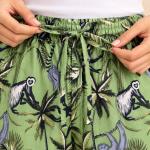 Women’s Green Printed Pajama Set | Full Sleeve Button-Down Night Suit