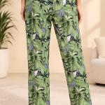 Women’s Green Printed Pajama Set | Full Sleeve Button-Down Night Suit